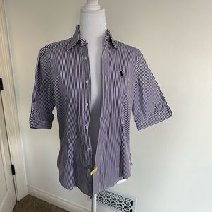 Ralph Lauren purple and white button down shirt